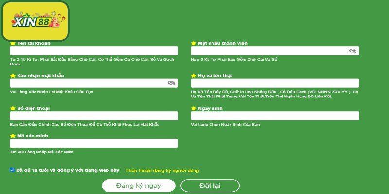 Điều cần đáp ứng để đăng ký tài khoản